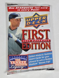 Unopened Pack of 2008 Upper Deck First Edition Baseball Cards - Possible Kershaw Rookie
