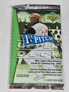 Unopened Pack of 2005 Upper Deck 1st Pitch Baseball Cards - Possible Griffey Auto