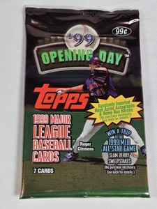 Unopened Pack of 1999 Topps Opening Day Baseball Cards - Possible Hank Aaron Auto
