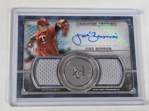 Jose Berr�os 2019 Topps Museum Collection Signature Swatches Dual Relic Autograph Numbered 272299 - Minnesota Twins Baseball Card