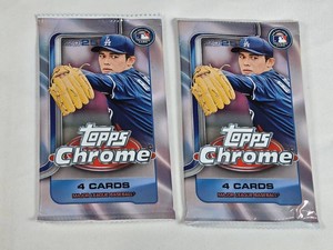 Lot of 2 Unopened Packs of 2025 Topps Chrome Baseball Cards