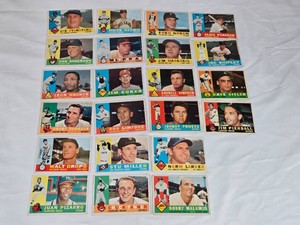 Lot of 22 Vintage 1960 Topps Baseball Cards Featuring Joe Pignatano, Fred Green, Leon Wagner, and Others