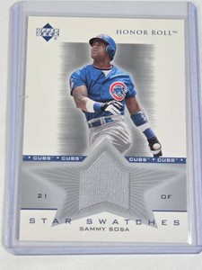 Sammy Sosa 2002 Upper Deck Honor Roll Star Swatches #SS-SS2 - Chicago Cubs Baseball Card