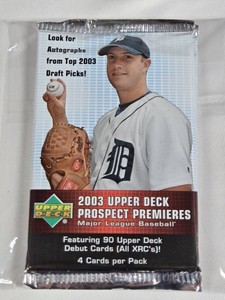 Unopened Pack of 2003 Upper Deck Prospect Premieres Baseball Cards