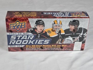 Unopened Box of 2021-22 Upper Deck NHL Star Rookies Hockey Cards