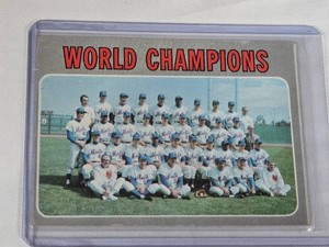 New York Mets 1970 Team Card with Nolan Ryan Topps #1