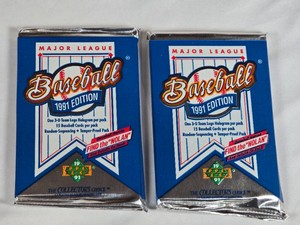 Lot of 2 Unopened Packs of 1991 Upper Deck Baseball Cards - Possible Nolan Ryan Auto
