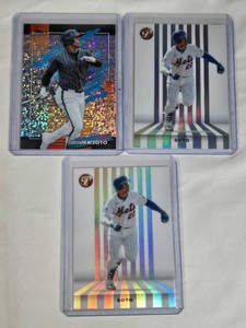 Lot of 3 Juan Soto Baseball Cards with Refractor Features including Topps Chrome and Spotless Editions