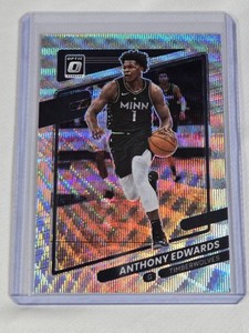 Anthony Edwards 2021-22 Panini Donruss Optic Prizm Wave Refractor #83 - Minnesota Timberwolves Basketball Card