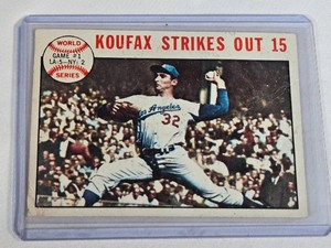 Sandy Koufax 1964 Topps World Series #136 - Los Angeles Dodgers Vintage Baseball Card