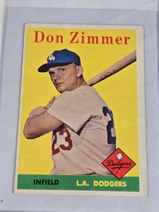 Don Zimmer 1958 Topps #77 - Los Angeles Dodgers Vintage Baseball Card