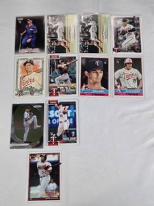 Lot of Minnesota Twins Mostly Rookie Cards Featuring Zebby Matthews, Alan Roden, Mick Abel, Luke Keaschall, Travis Adams, and Kirby Puckett