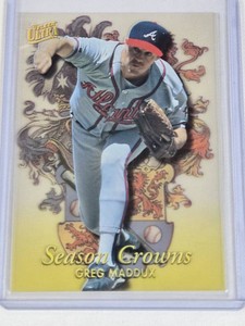 Greg Maddux 1995 Fleer Ultra Season Crowns Acetate Insert #5 - Atlanta Braves Baseball Card