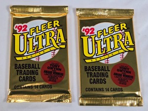 Lot of 2 Unopened Packs of 1992 Fleer Ultra Baseball Cards