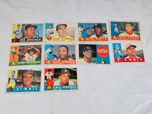 Lot of 10 Vintage 1960 Baseball Cards Featuring Joe Adcock, Carl Furillo, and Others