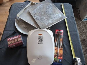 George Foreman Grill Baking Sheets Pizza Pan Kitchen Gadget Lot
