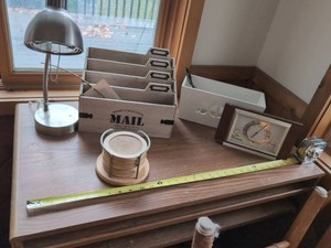 Mixed Home Decor Lot Desk Lamp Mail Organizer Weather Station