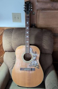 Vintage Kingston Acoustic Guitar Natural Dreadnought 6-String