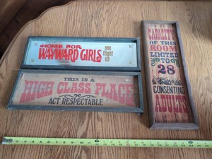 Set of 3 Western Saloon Humor Framed Wall Signs Rustic Bar Decor