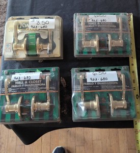 NOS Kwikset & Defender Brass Hall & Closet Door Knob Set Lot