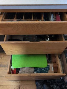 Box Lot of Assorted Kitchen Utensils Flatware Cookware Linens