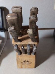 Chicago Cutlery Wood Handle Knife Block Set with Steak Knives