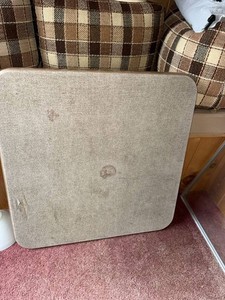 Vintage Folding TV Tray Table Beige Speckled Top See Photos