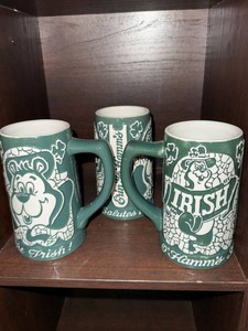 Hamms St. Patricks Day Ceramic Beer Mugs Set of 3 Bear Graphics