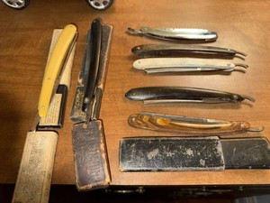 Vintage Straight Razor Lot Geo Wostenholm Peerless & Unmarked Cases
