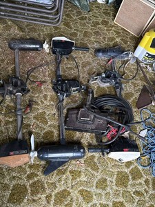 Lot of Assorted Vintage Trolling Motors & Quicksilver Control Box