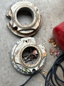Pair of Vintage Cast Iron Wheel Weight Hub Parts 17161B1