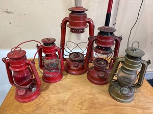 Vintage Kerosene Lantern Mixed Lot Barn Hurricane Hanging Lamps