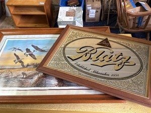 Blatz Mirror & Schmidt Light Framed Beer Advertising Wall Decor