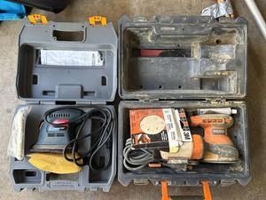 Ryobi Corner Cat & RIDGID Random Orbit Sanders w Cases Accessories