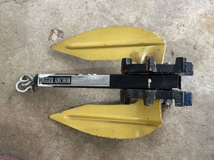 Digger Anchor Folding Boat Anchor Yellow Black Steel Approx 16in
