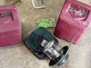 Coleman Propane Lantern with Pair of Hard Cases & Mantles Camping Set