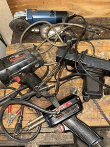 Lot of Vintage Electric Hand Tools Weller Craftsman Grinder Drill