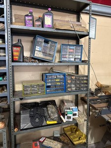 Assorted Shop Hardware Organizer Drawers, Toolboxes & Auto Parts Lot