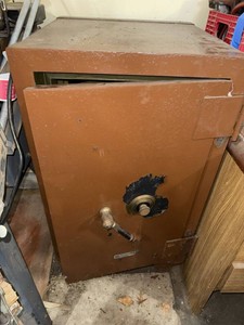 Vintage Fire Resistive Combination Safe w Interior Lock Box Drawer