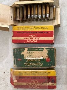 Vintage Winchester .401 WSL Ammo Boxes & Remington Kleanbore Lot