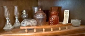 Lot of Assorted Vintage Glassware & Home Decor Lamps Vases