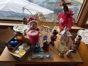 Assorted Holiday Decor Candles Figurines Vase Souvenir Mixed Lot