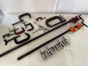 Lot of Assorted C Clamps Pipe Clamps Locking Pliers Shop Tools