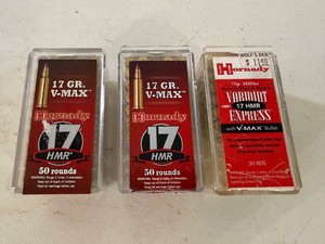 Hornady .17 HMR 17gr V-MAX Rimfire Ammunition 3-Box Partial Lot