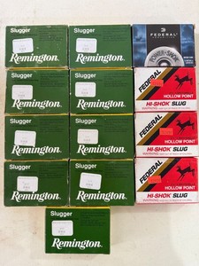 Live Shotgun Slug Ammunition Lot Remington Federal 20 Gauge