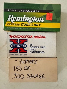 Lot of .300 Savage Rifle Ammunition Remington Winchester Herters
