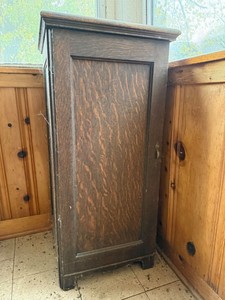 Antique Oak Piano Roll Cabinet with Assorted QRS & Imperial Rolls