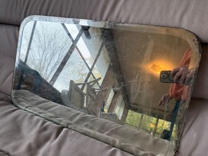 Antique Frameless Beveled Mirror Rounded Rectangle Vanity Panel