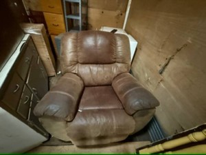Suede Leather Rocker Recliner-Brown&nbsp