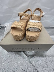 NEW Urban Outfitters UO Rosalie Raffia Platform Sandals Size 6